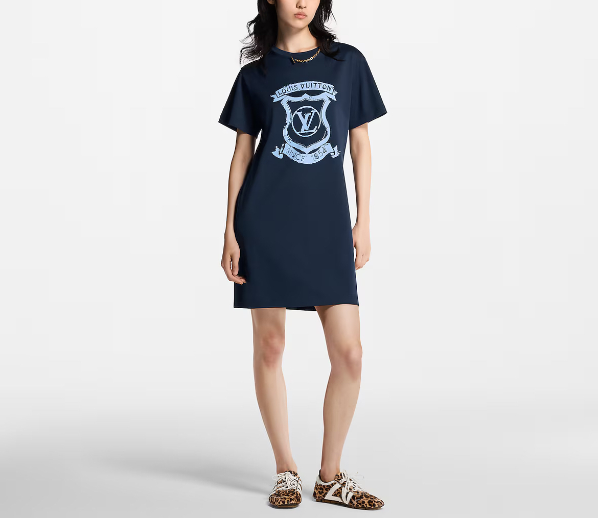 louis vuitton t shirt dress Louis Vuitton Black Monogram Print Jersey TShirt Mini Dress S