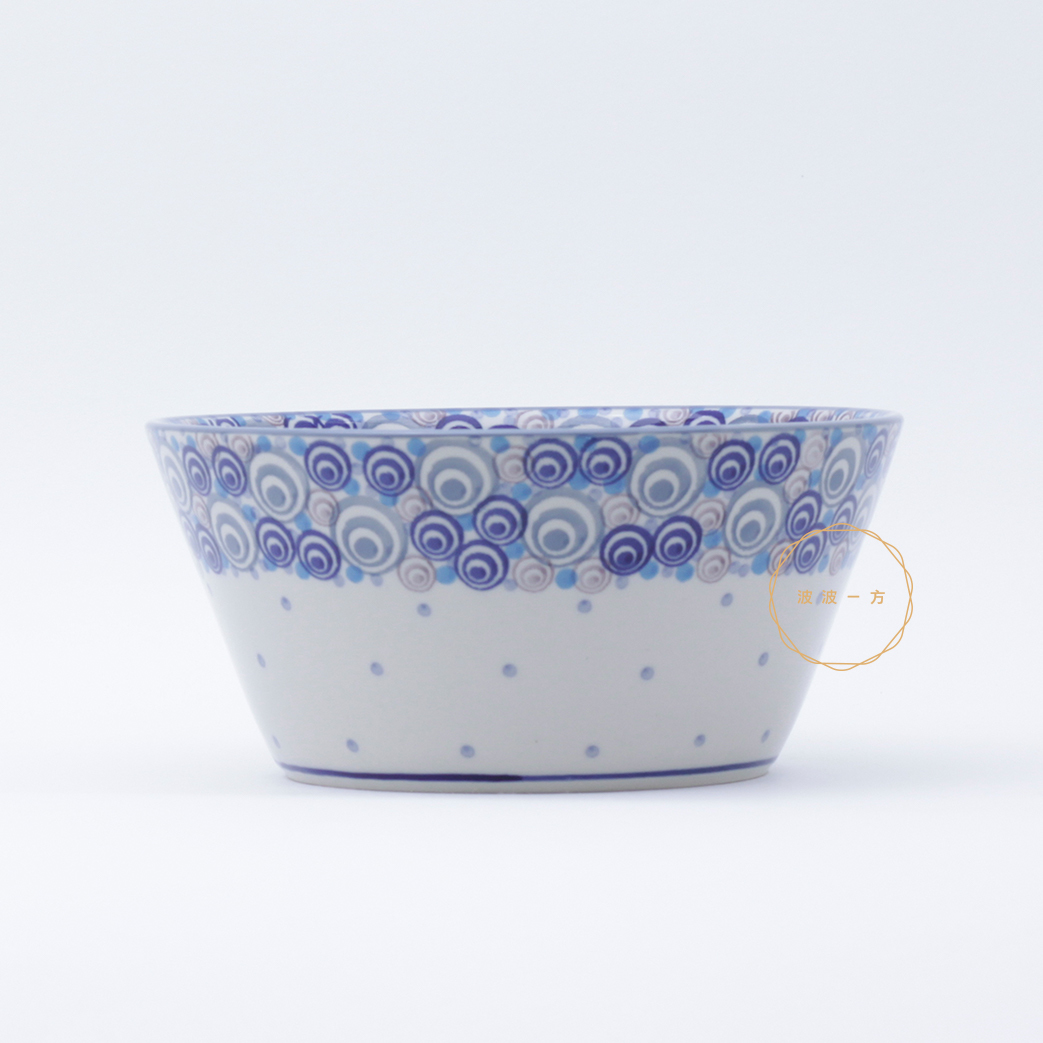 斜邊碗-Ø17.2,高度8.2cm-紫藍 孔雀眼