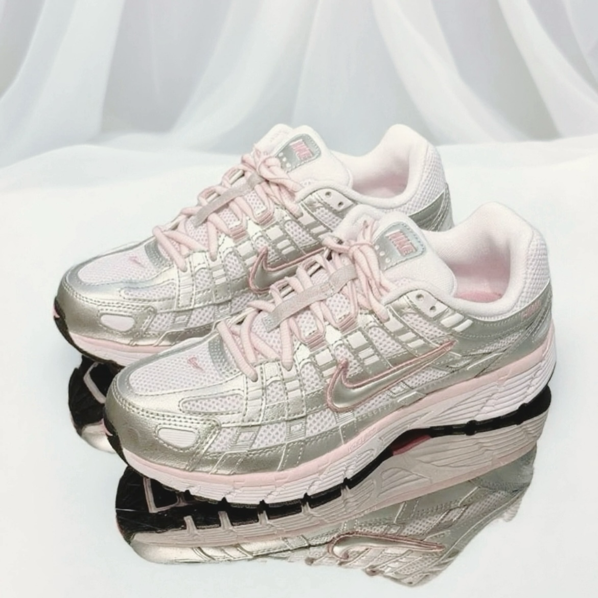 Nike P-6000 Elemental Pink 白銀粉 金屬灰銀 復古 運動休閒鞋 老爹鞋