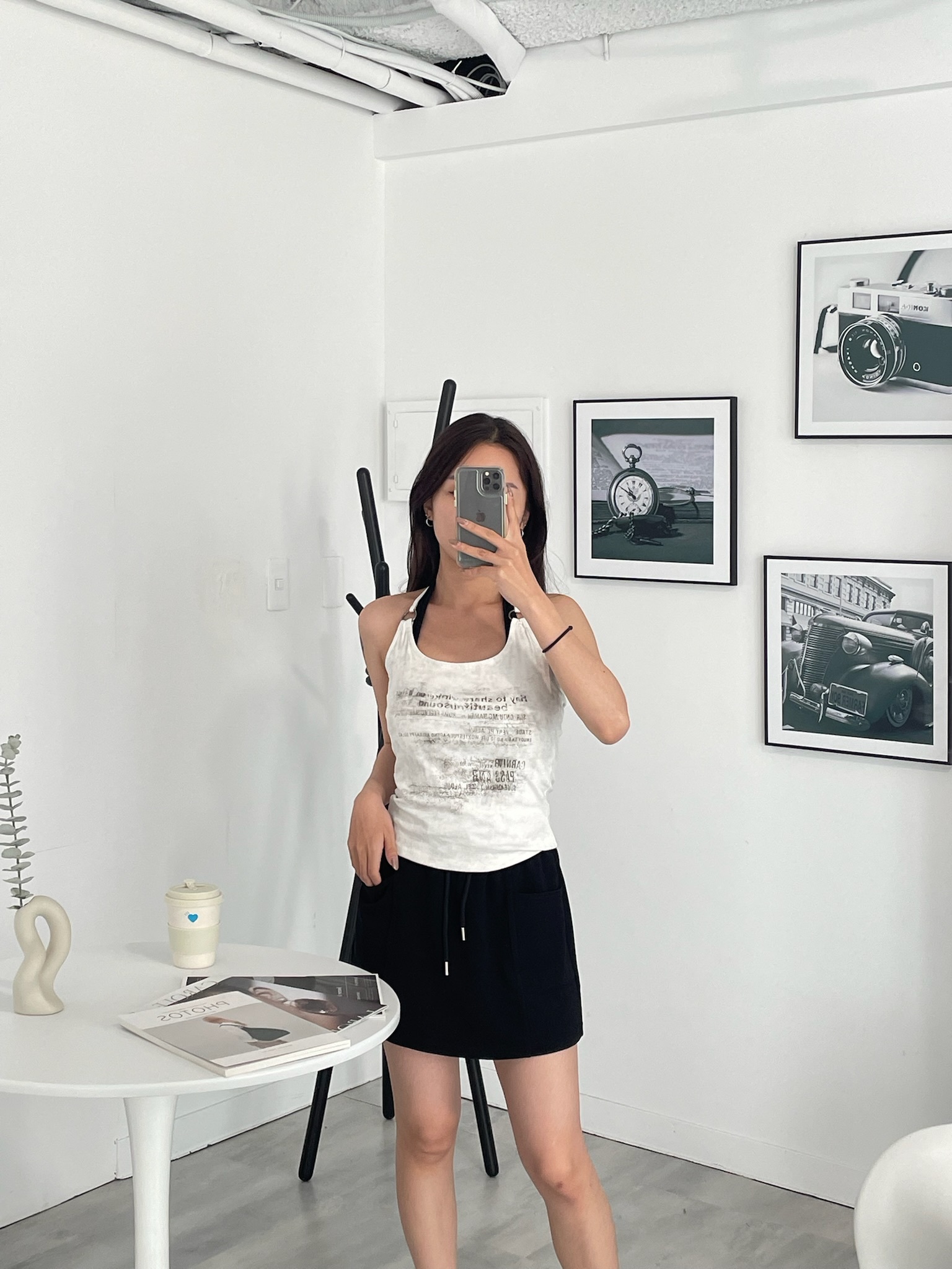 千禧風穿搭!鐵環假兩件背心