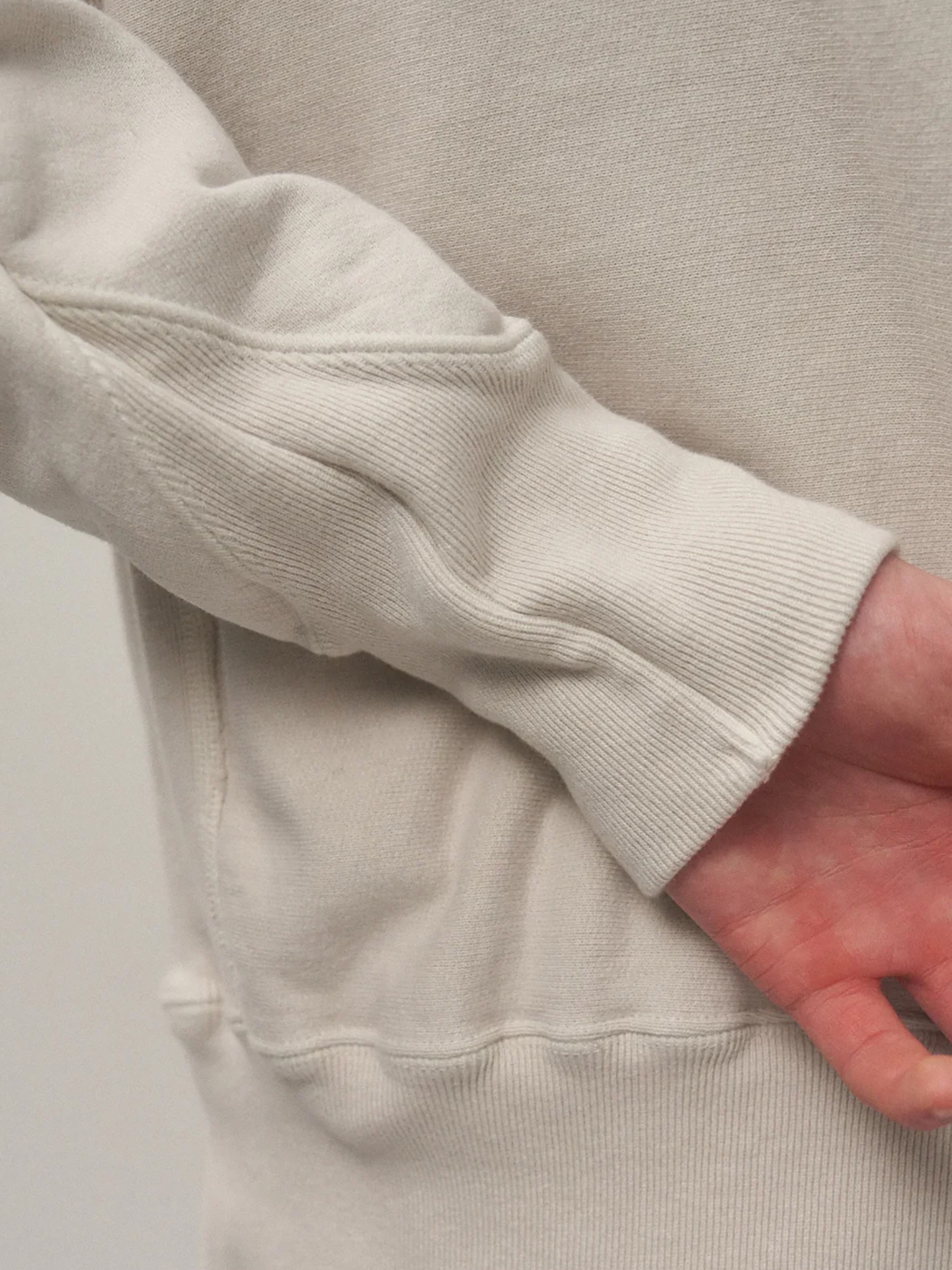 ATON Natural Dyed Urake Oversized Sweat Shirt Light Gra