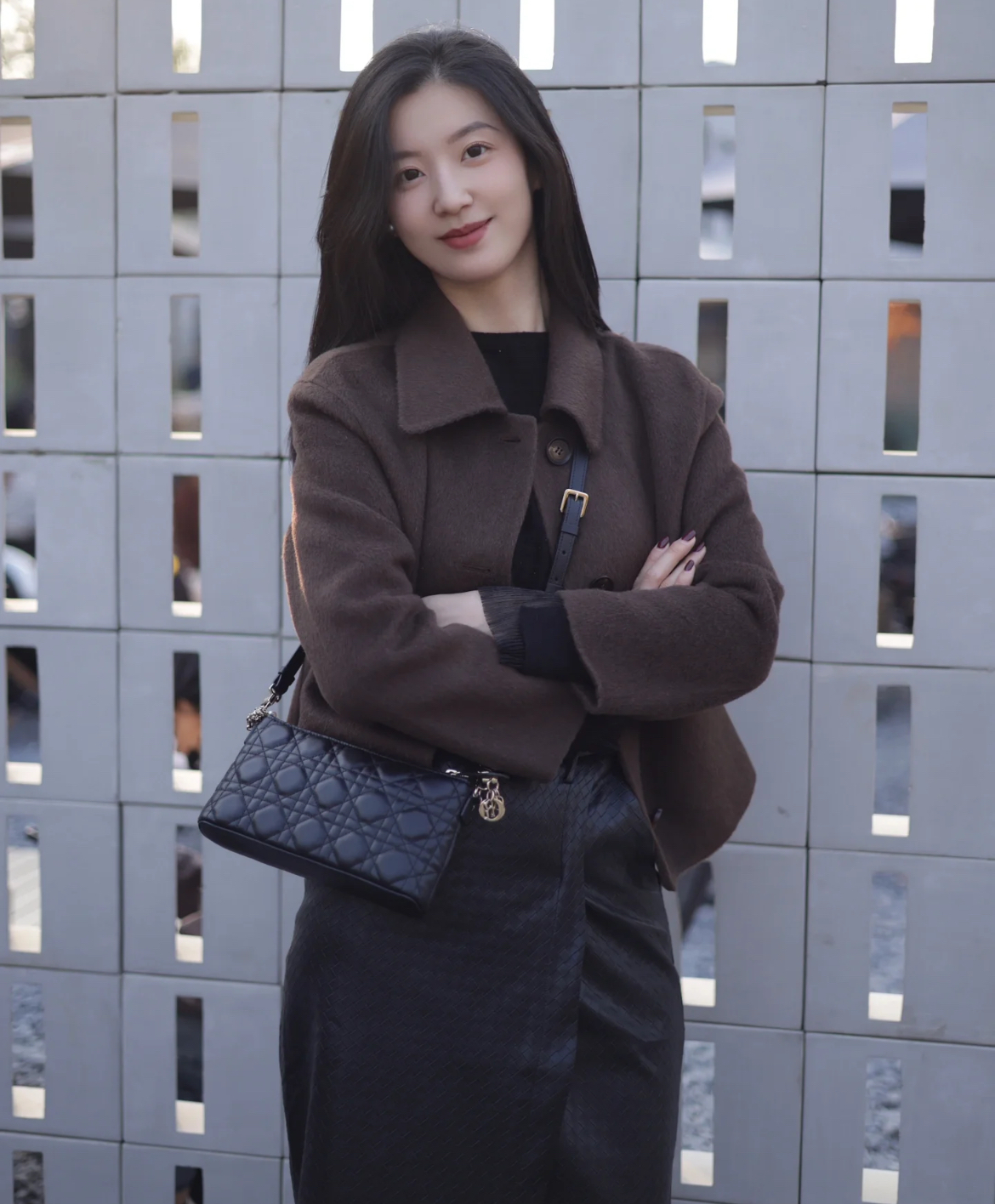 Dior My Dior Duo Cannage Lambskin Mini Bag Black