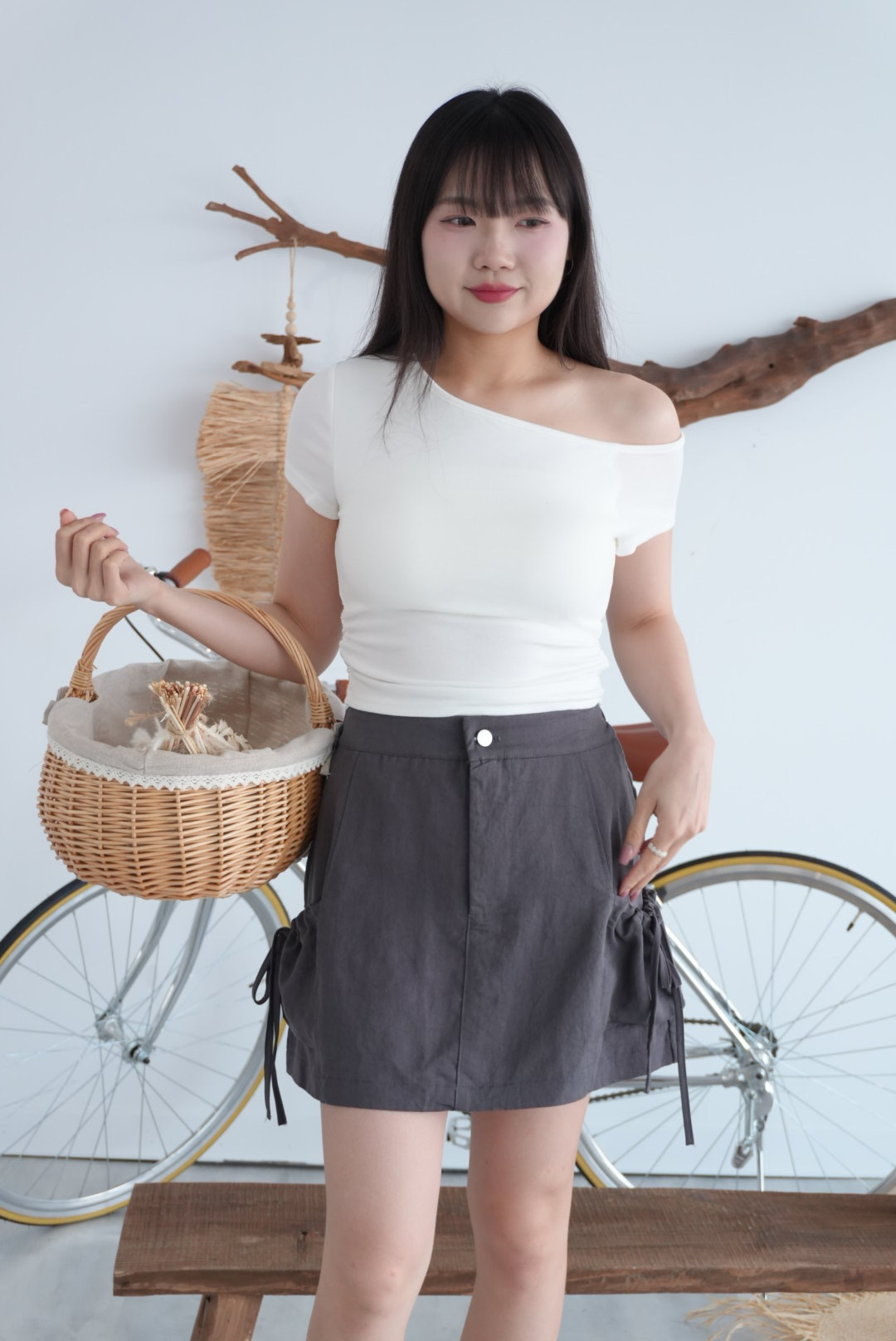 綁繩蝴蝶結短裙