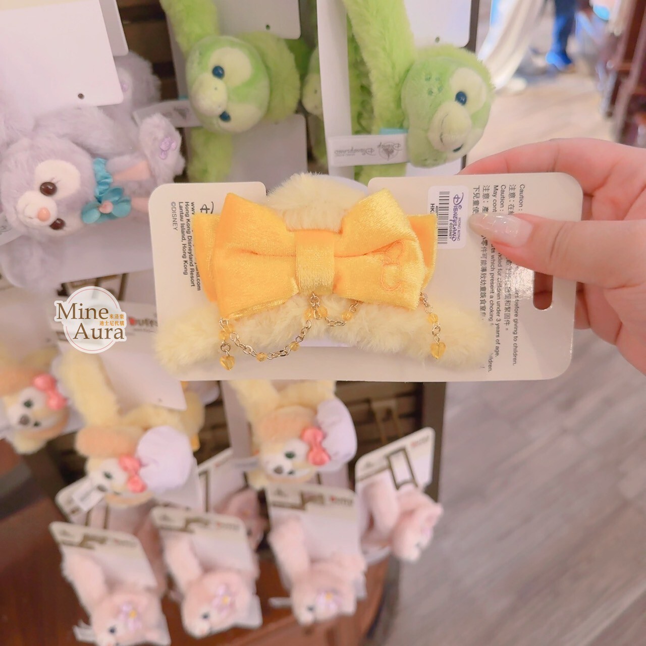 可琦安 餅乾 CookieAnn 大頭造型 絨毛 髮夾 髮抓 鯊魚夾 -香港迪士尼樂園