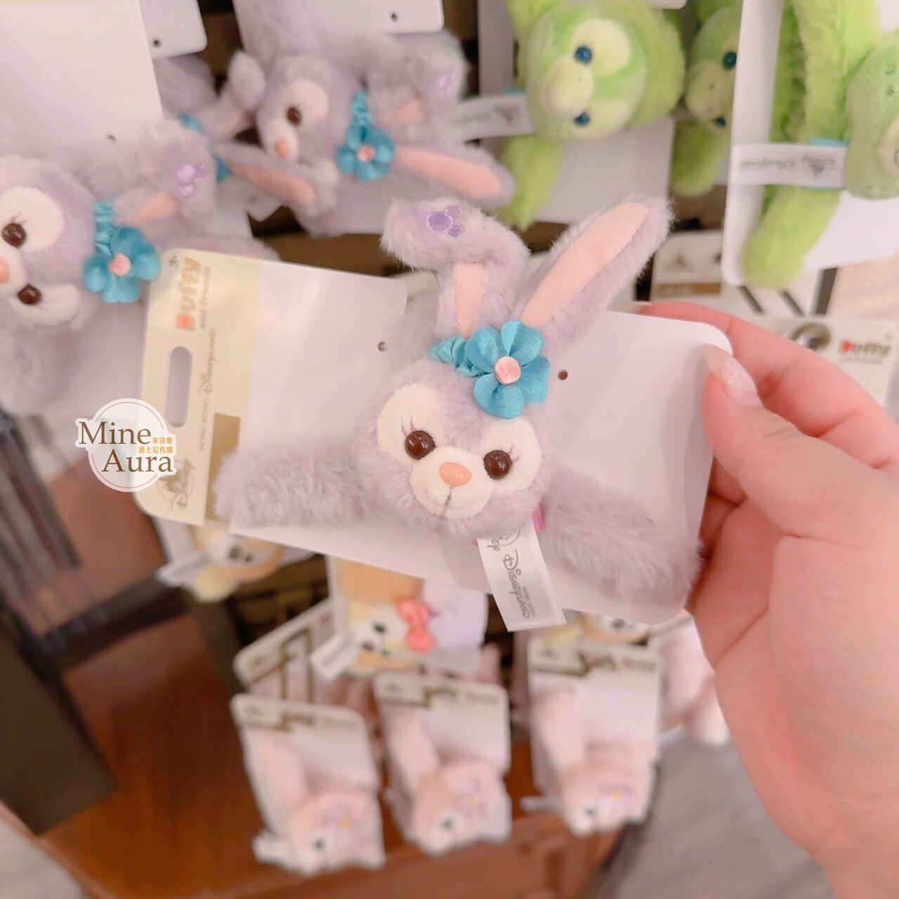 史黛拉露 星黛露 StellaLou 大頭造型 絨毛 髮夾 髮抓 鯊魚夾 -香港迪士尼樂園