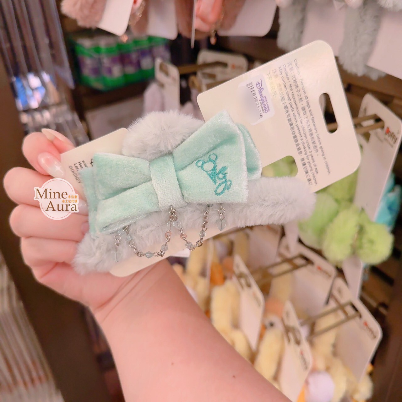 傑拉托尼 畫家貓 Gelatoni 大頭造型 絨毛 髮夾 髮抓 鯊魚夾 -香港迪士尼樂園