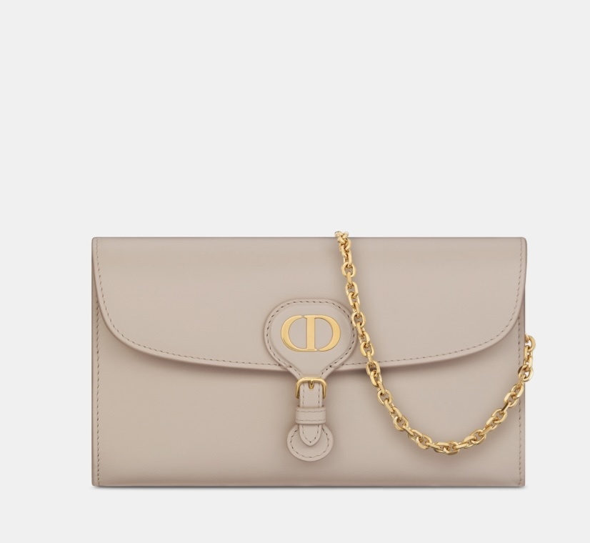 Dior Bobby Smooth Calfskin Pouch With Chain Beige