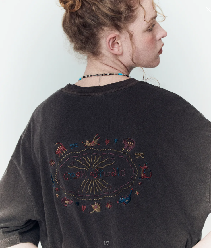 CPGN STUDIO / Cat pattern short T-shirt / brown   JUL25