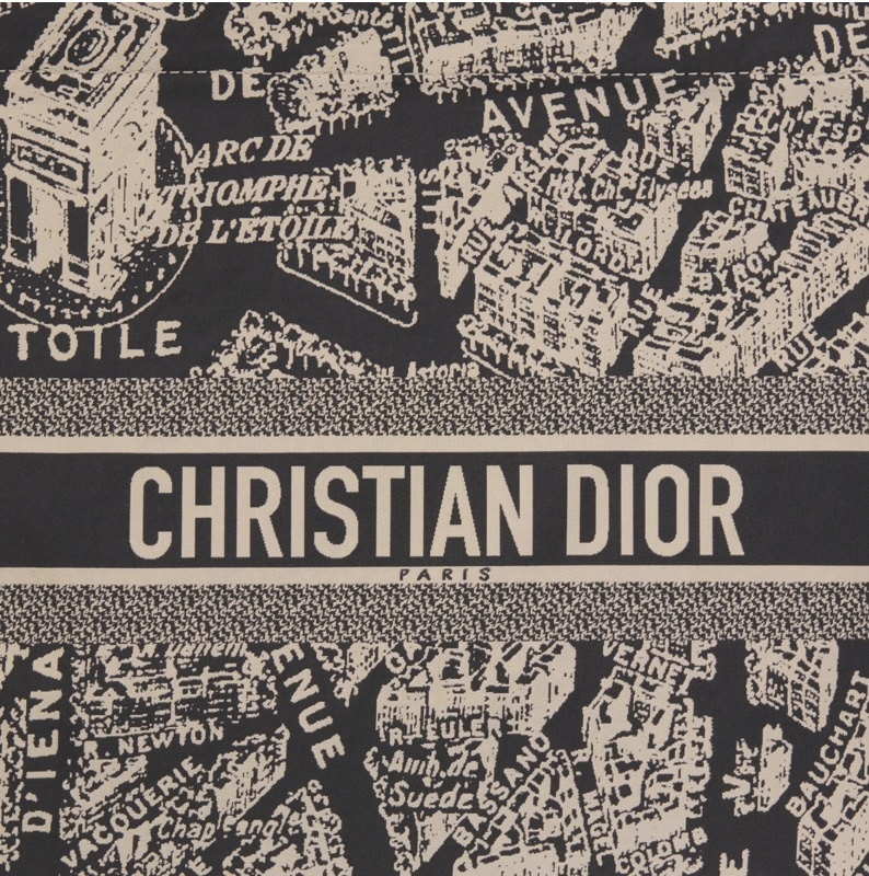 Dior Technical Fabric with Plan de Paris Motif Travel Zipped Pouch Black