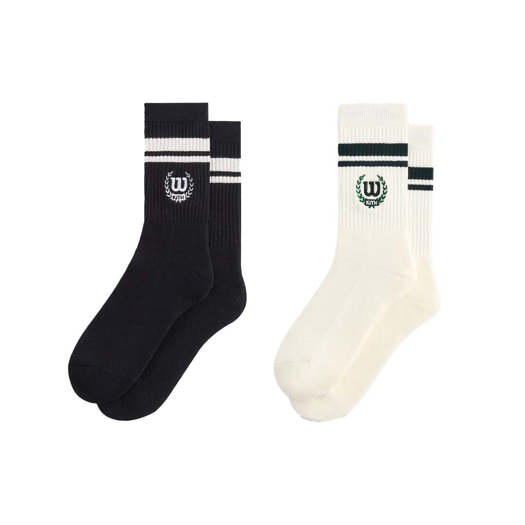 2025SS Kith for Wilson Striped Logo Crew Socks 聯名 條紋 長襪 襪子 現貨 KHM220144
