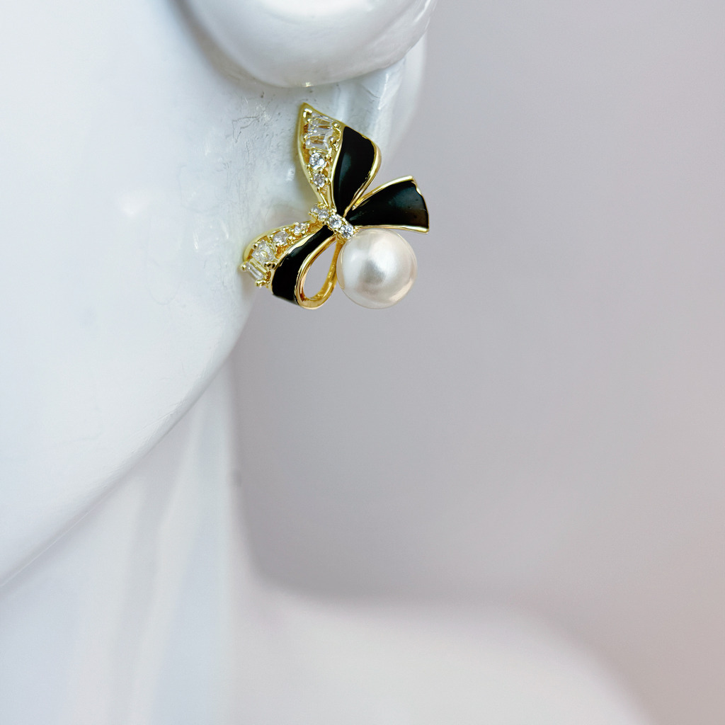 夜色蝴蝶結耳環