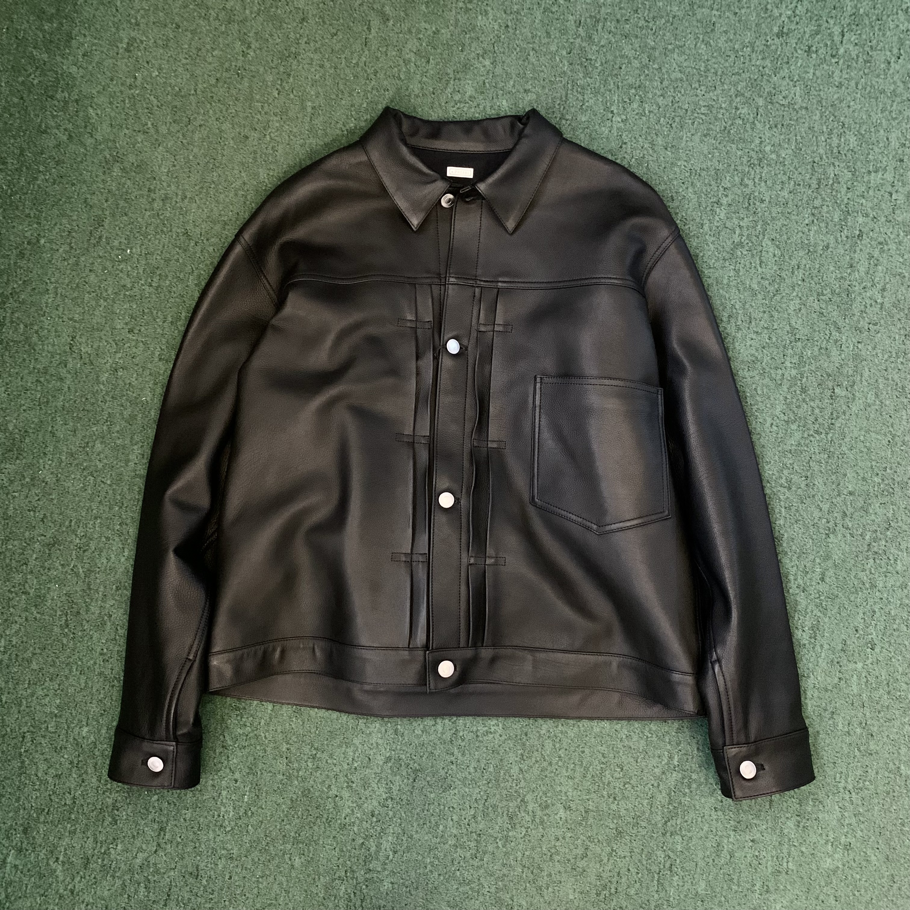 LAST PCS: A.PRESSE 2025 S/S 1ST TYPE LEATHER JACKET (25SAP-01-01H) - BLACK SIZE 2
