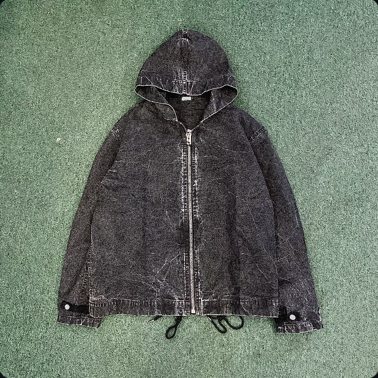 A.PRESSE 2025 S/S VINTAGE US ZIP HOODIE (25AAP-01-54) - BLACK