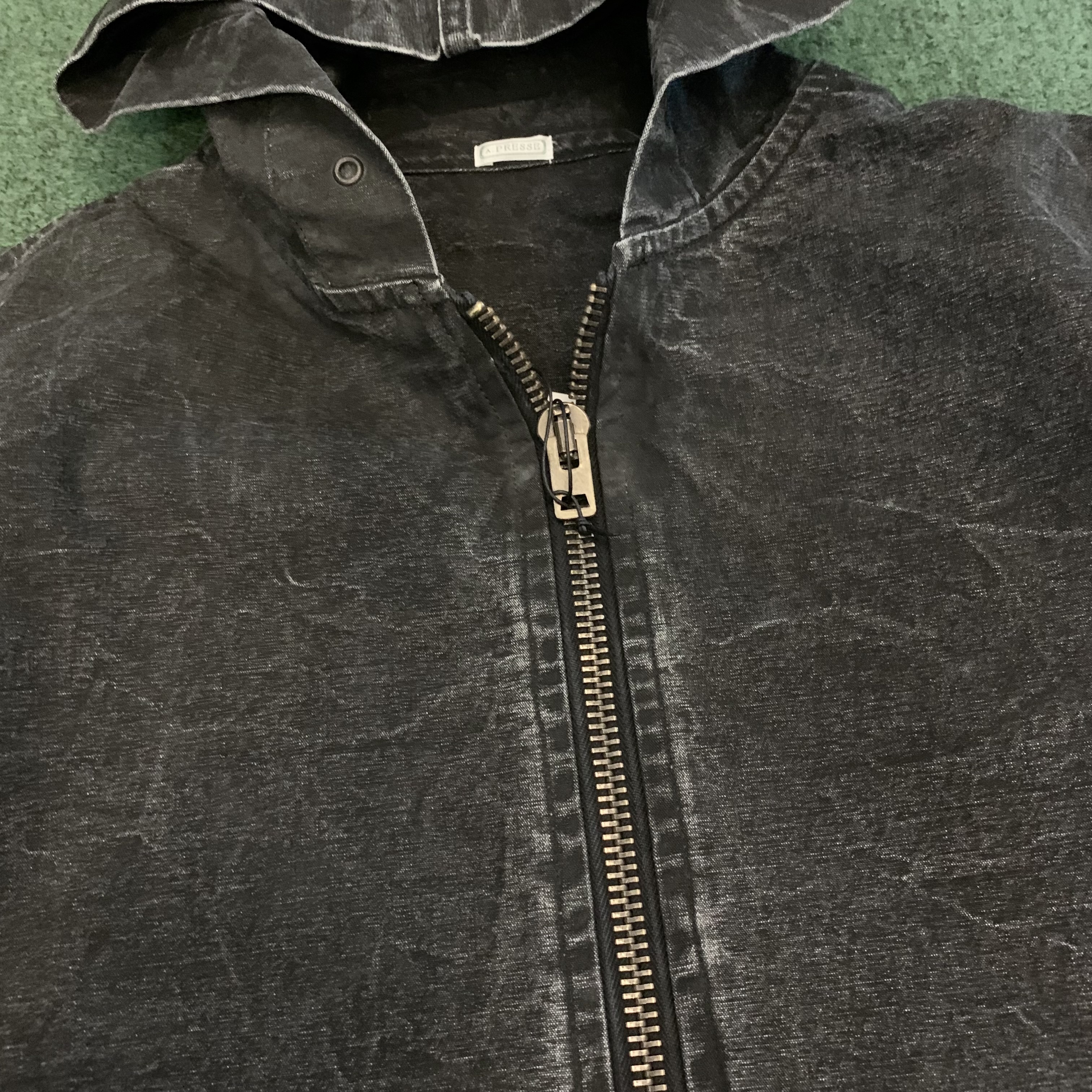 A.PRESSE 2025 S/S VINTAGE US ZIP HOODIE (25AAP-01-54) - BLACK