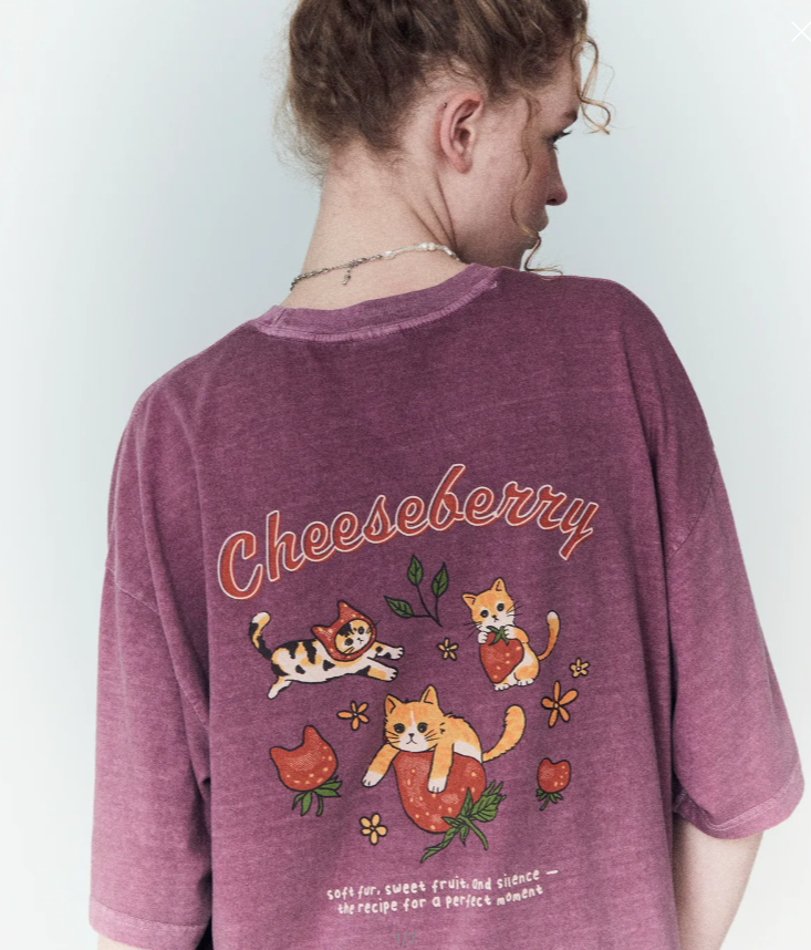 CPGN STUDIO / Cheese Berry Pigment Short T-Shirt / Dusty Pink   JUL25