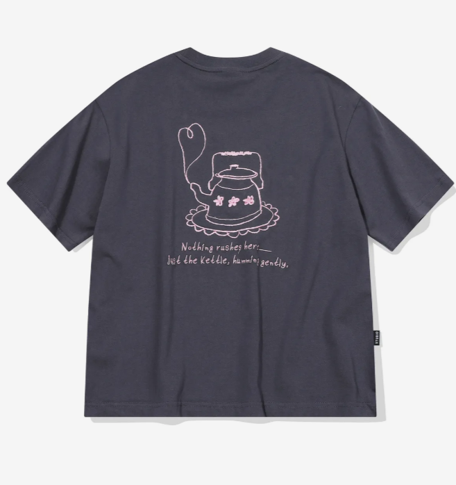 CPGN STUDIO / Kettle embroidery CROP short T-shirt / blue   JUL25