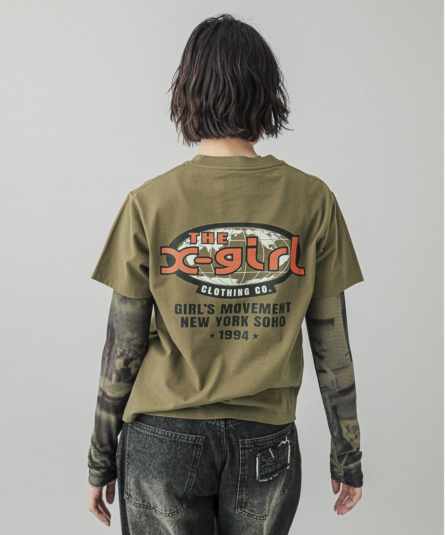 X-girl GLOBE OVAL LOGO S/S TEE
