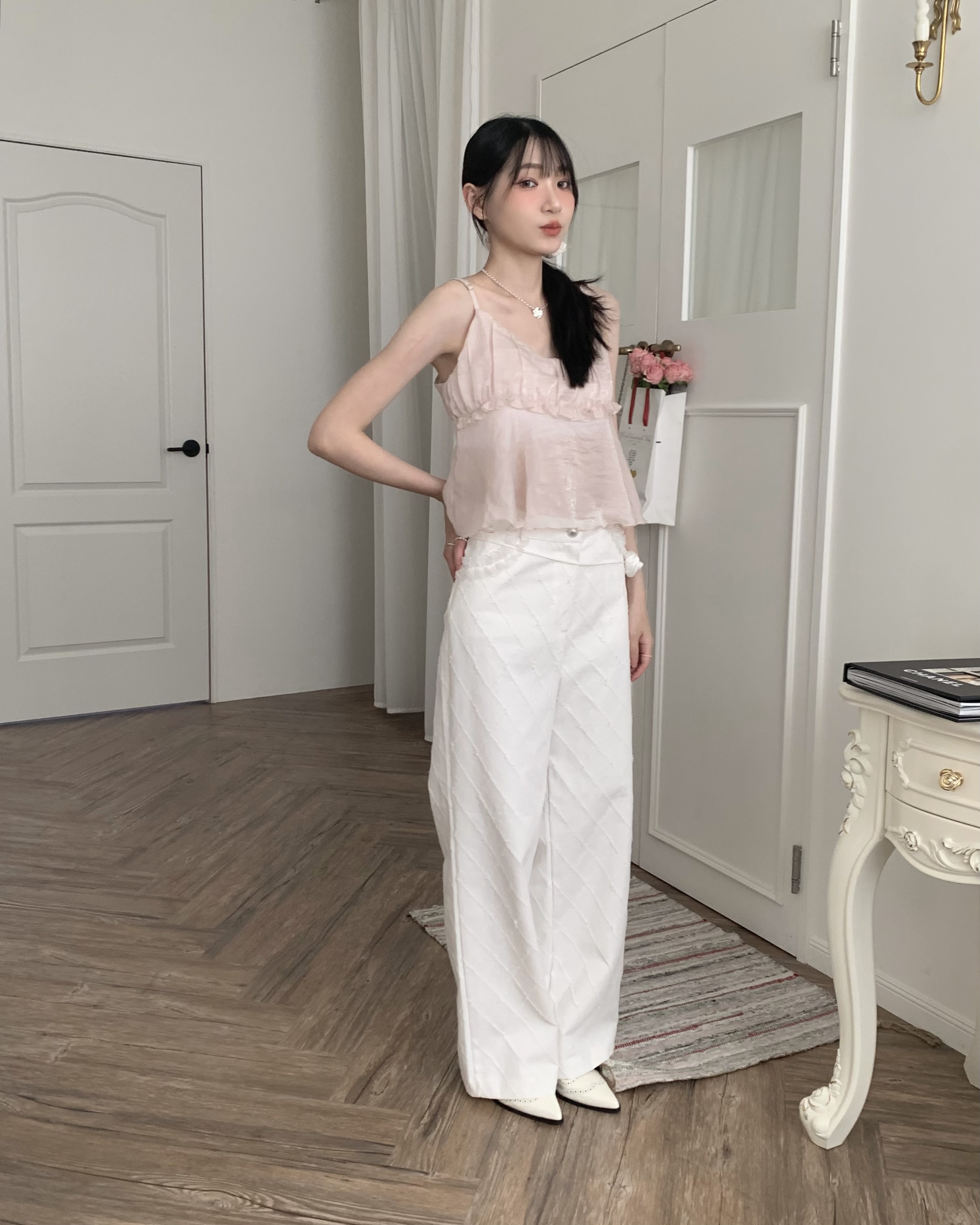 現貨-科莫多島河畔光澤粉罩衫