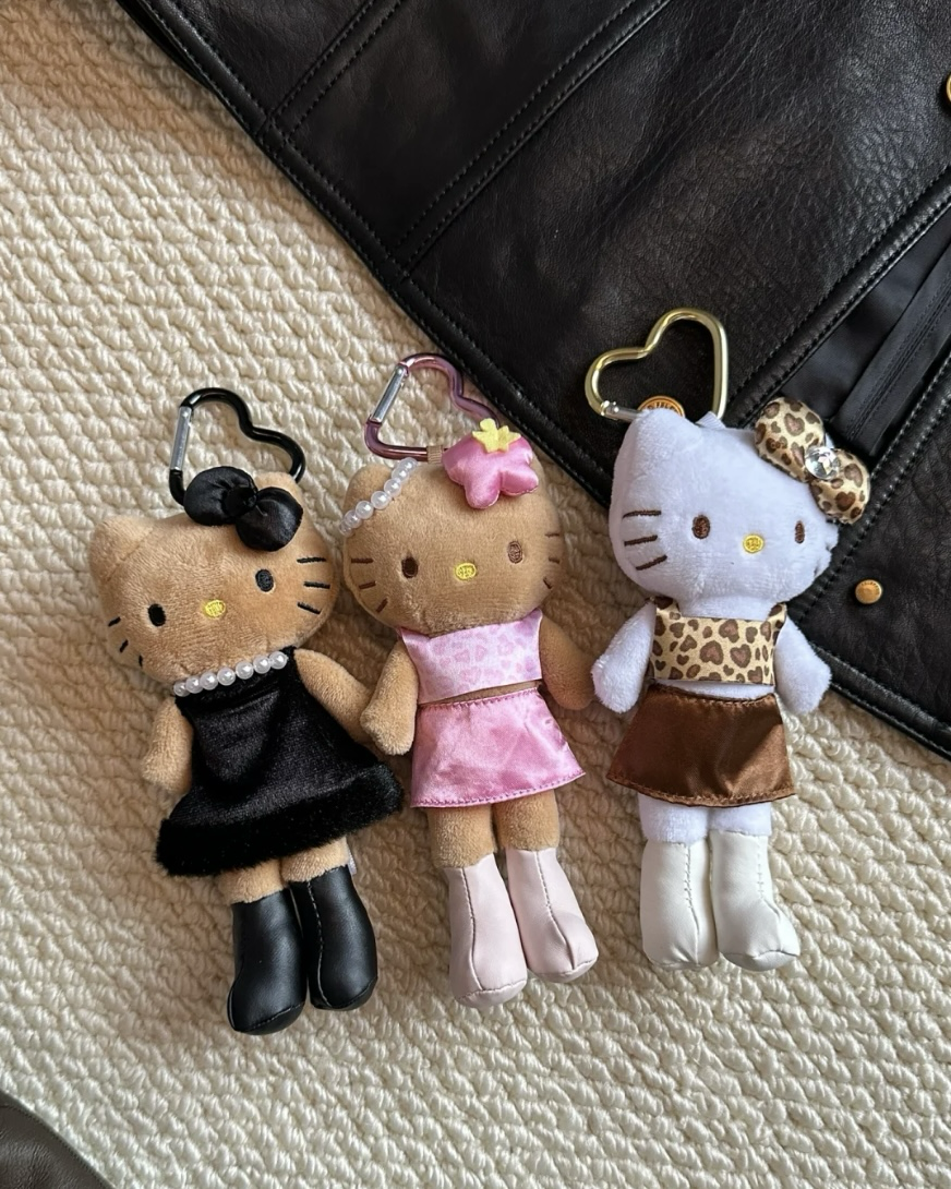 日本限定 50周年限定 長腿貴婦 Hello Kitty 黑皮 凱蒂貓 吊飾 掛件