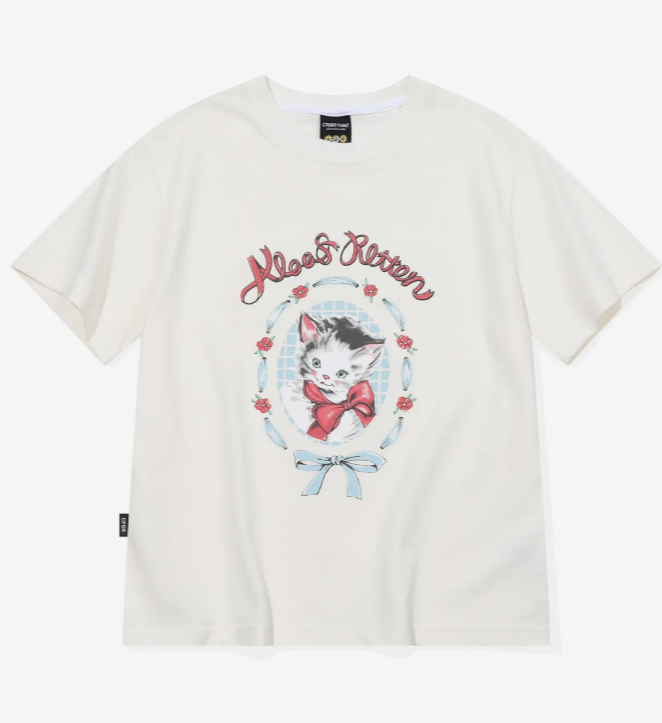 CPGN STUDIO / A-Roof Cat Cropped Short T-shirt / White   JUL25