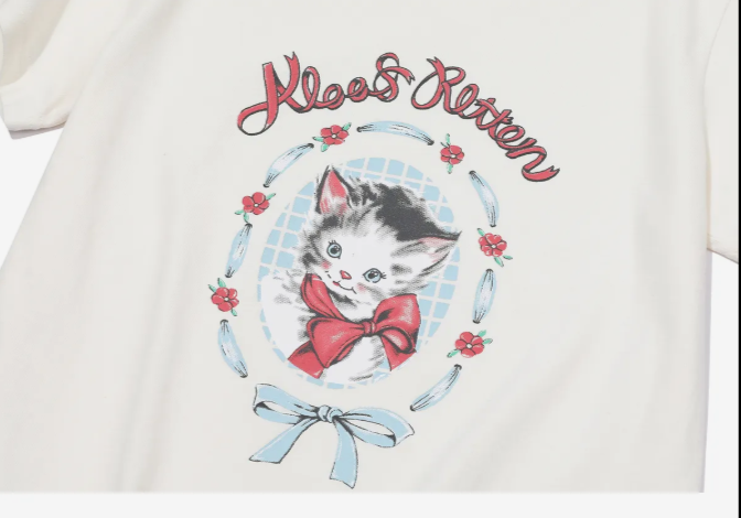 CPGN STUDIO / A-Roof Cat Cropped Short T-shirt / White   JUL25