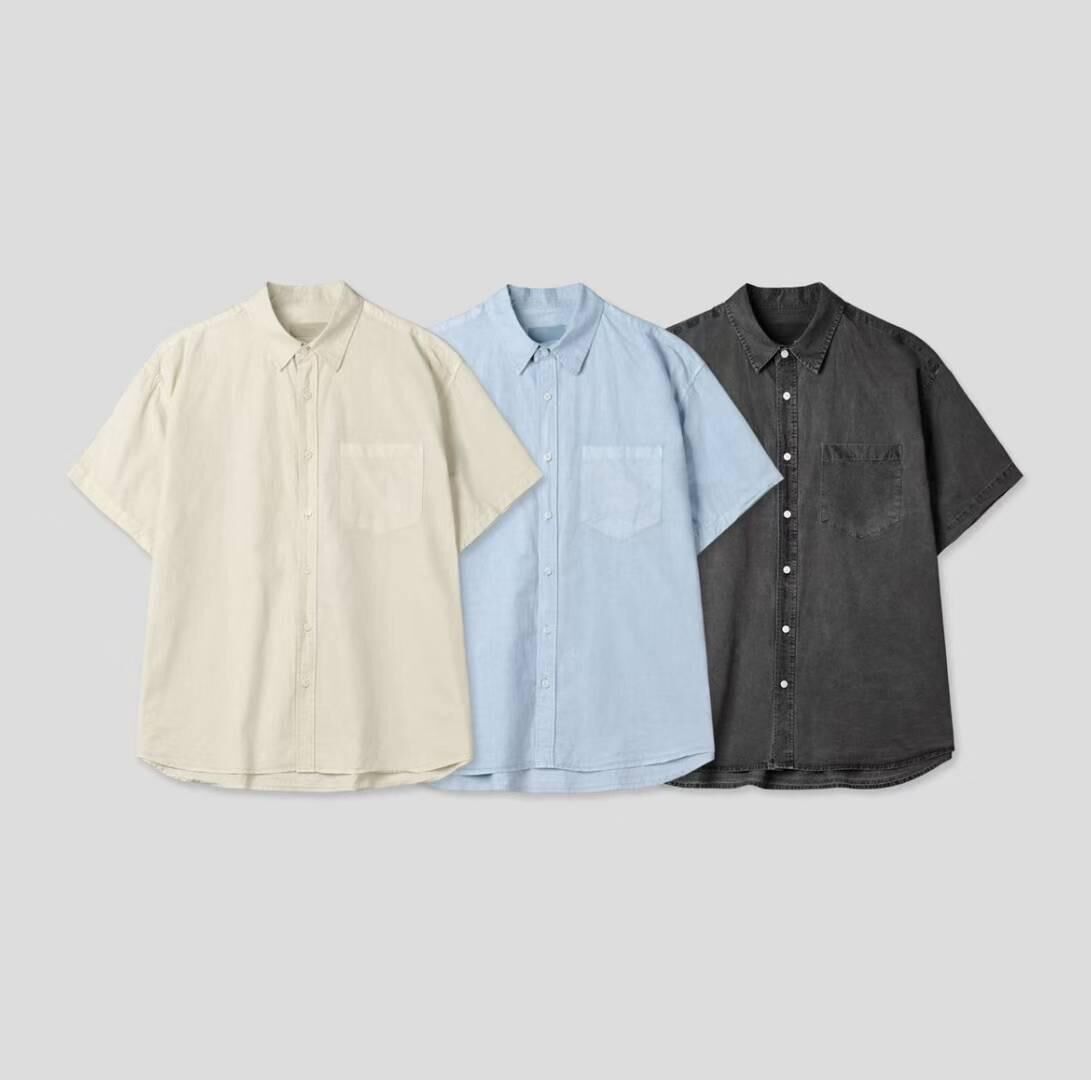 洗水淨色短袖恤衫 S2333
