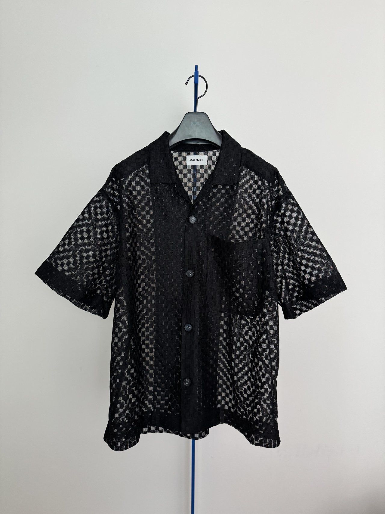 淨色網格紋短袖恤衫 MALENKII-160S