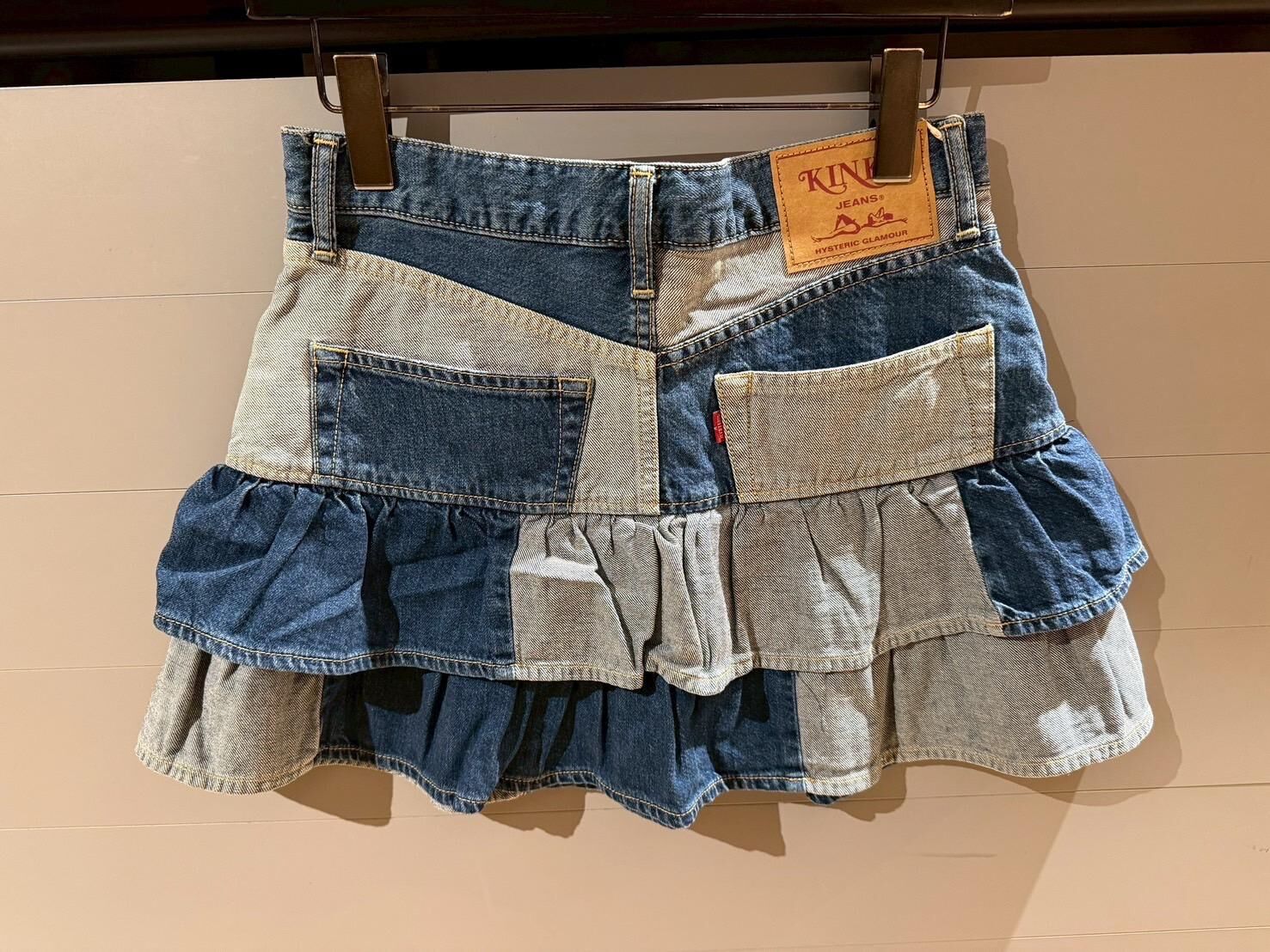 HYSTERIC GLAMOUR  - ROLLING HEART Scratched Frill Skirt