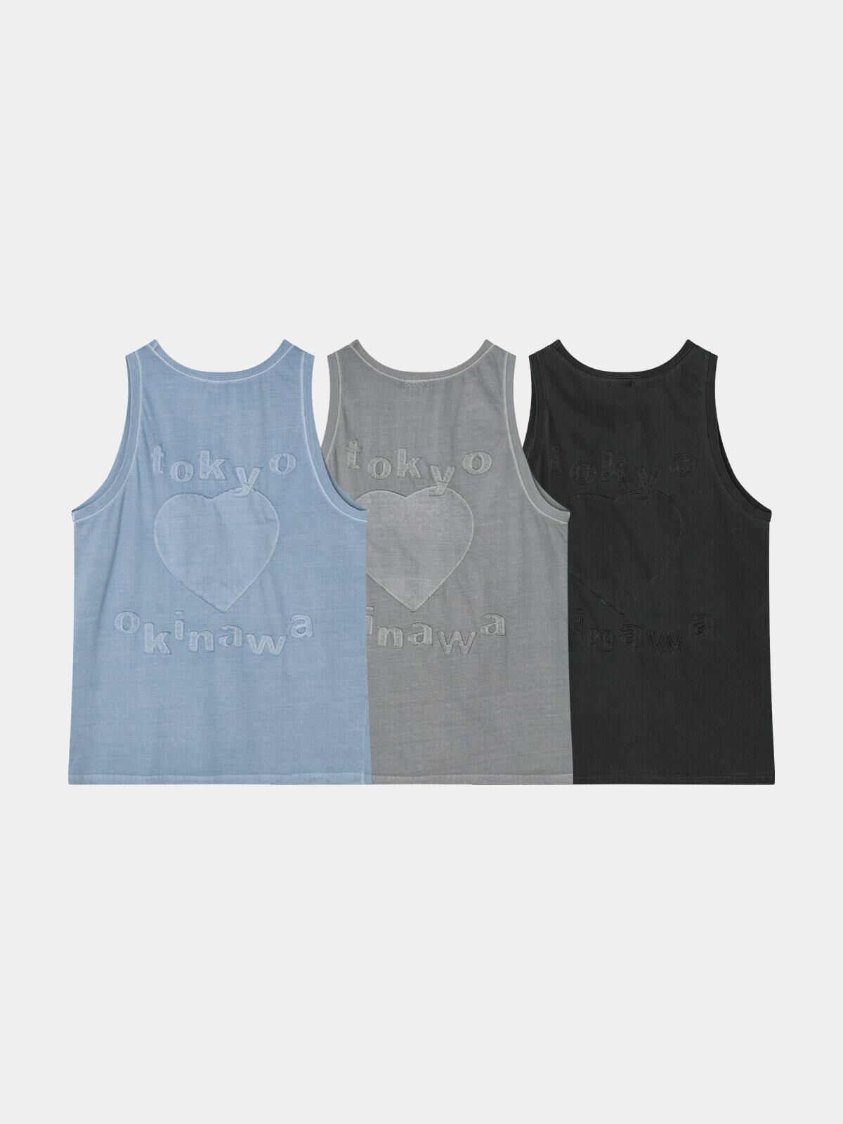 英文字圖案背心 OWN-106V