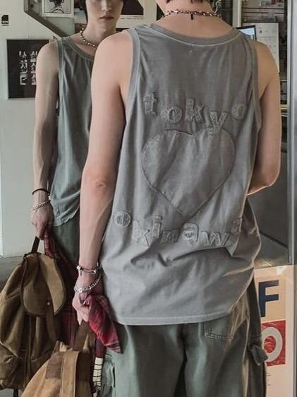 英文字圖案背心 OWN-106V