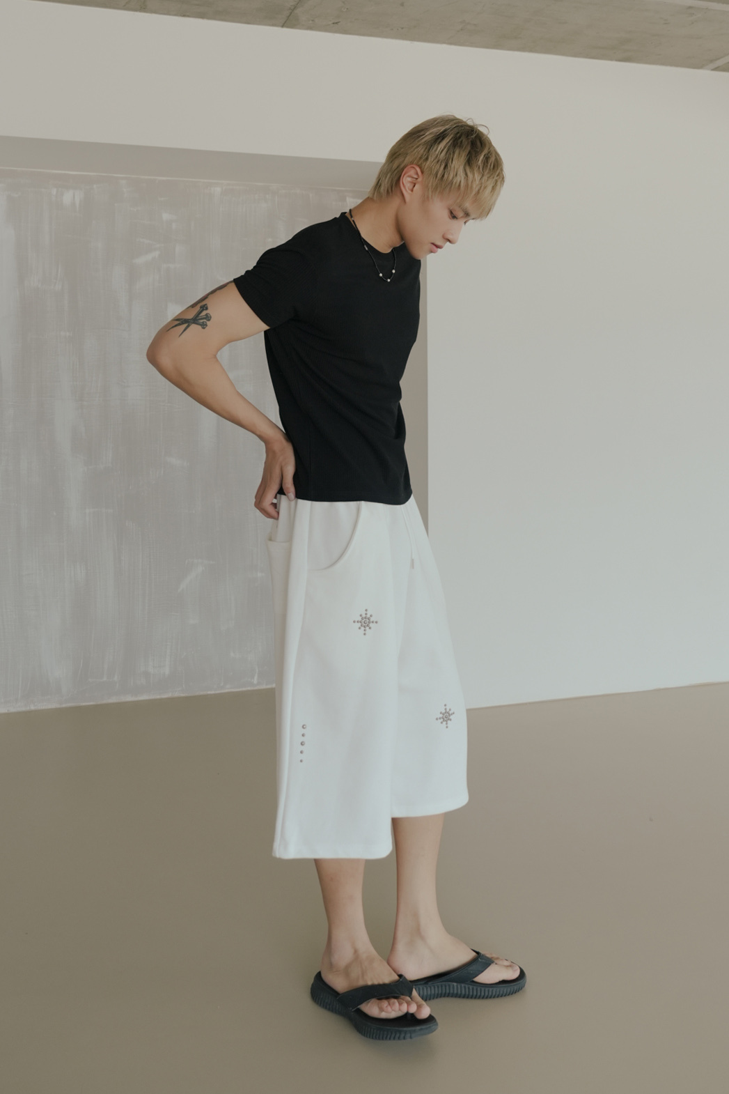 Cropped Ribbed Muscle Tee #上衣