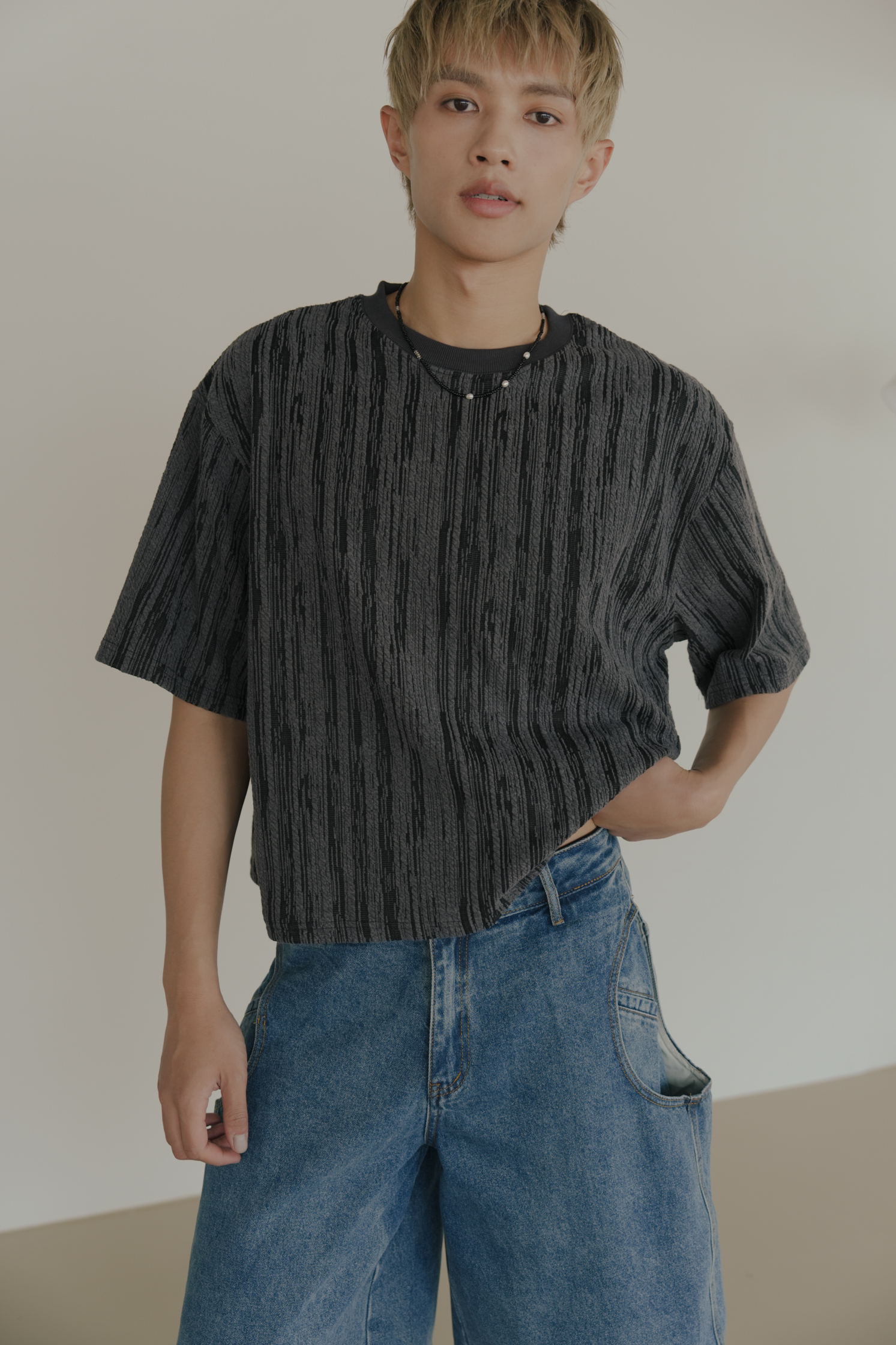 Jacquard Crop Tee #上衣