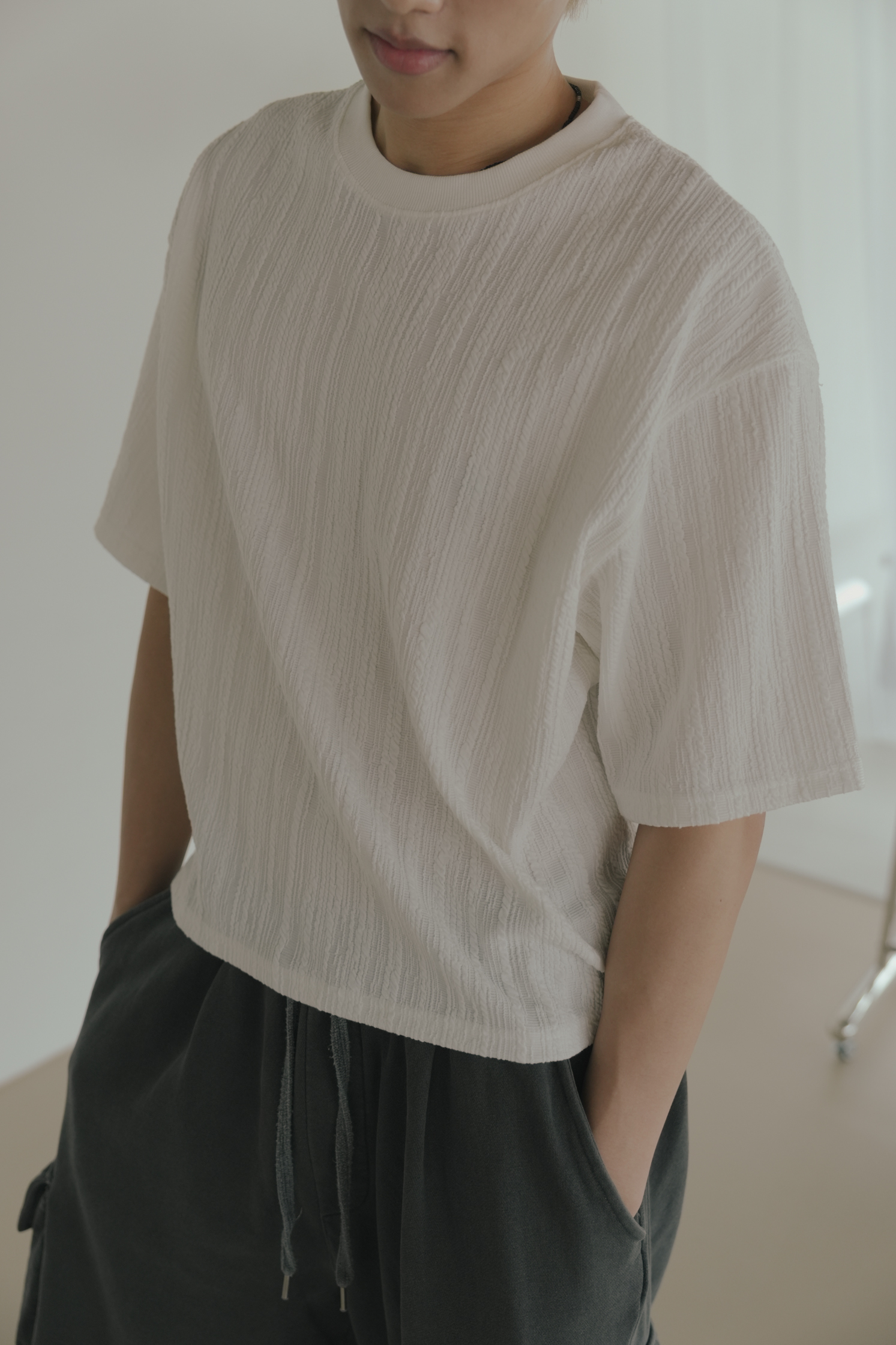 Jacquard Crop Tee #上衣