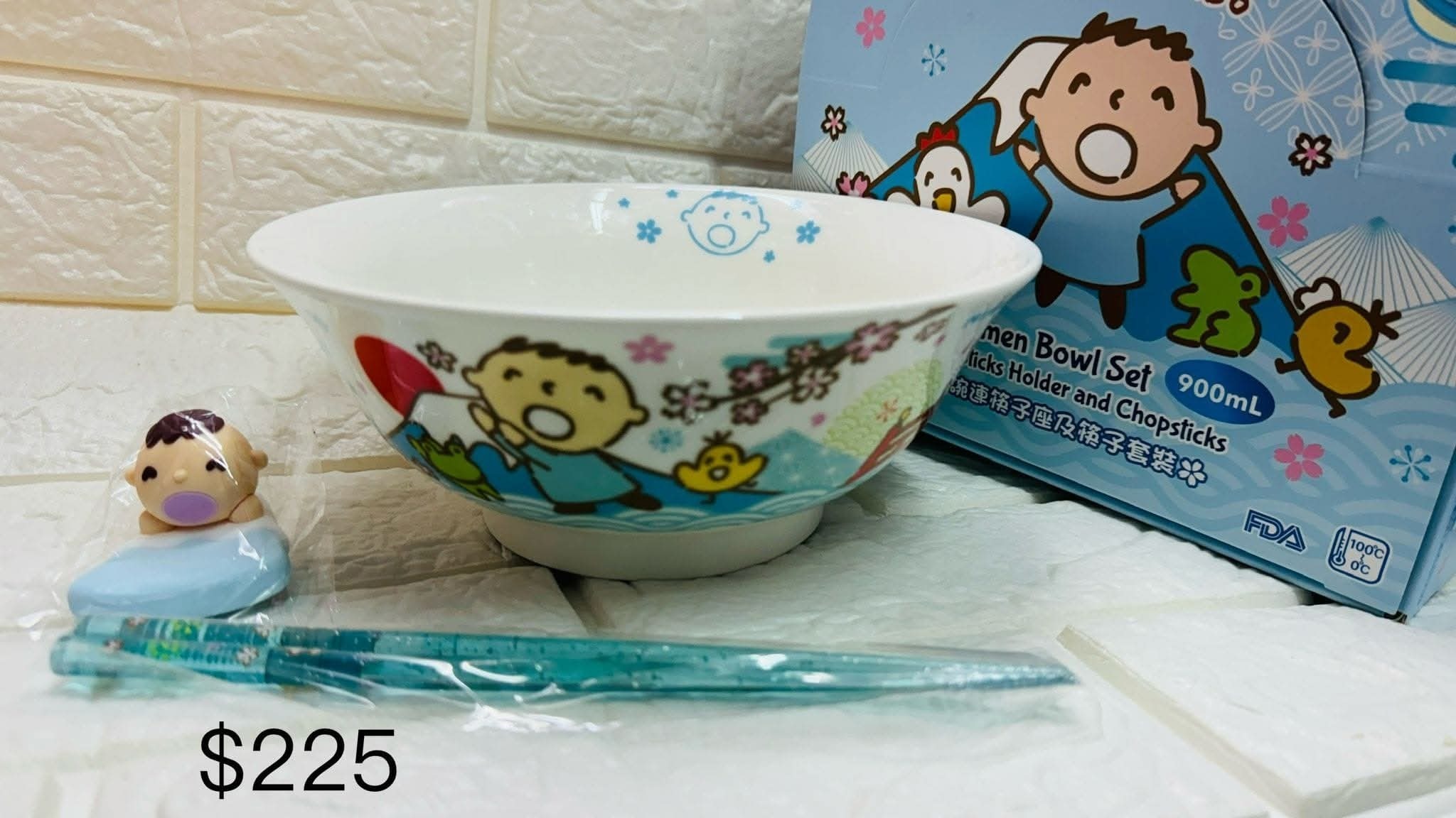 大口仔 陶瓷碗 筷子 筷子座 套裝