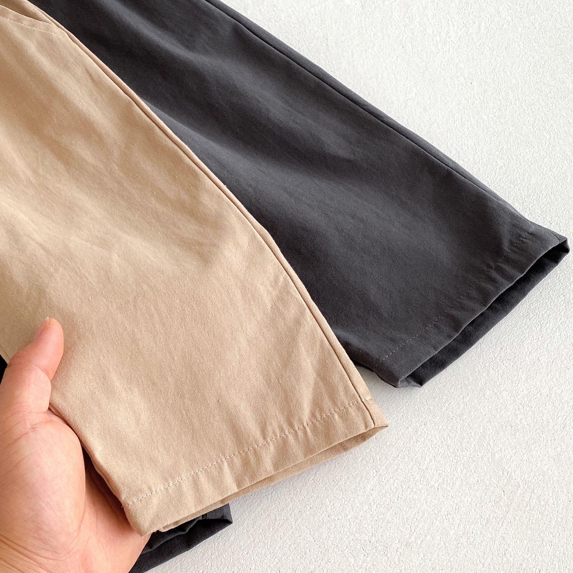 兩色休閒直筒褲