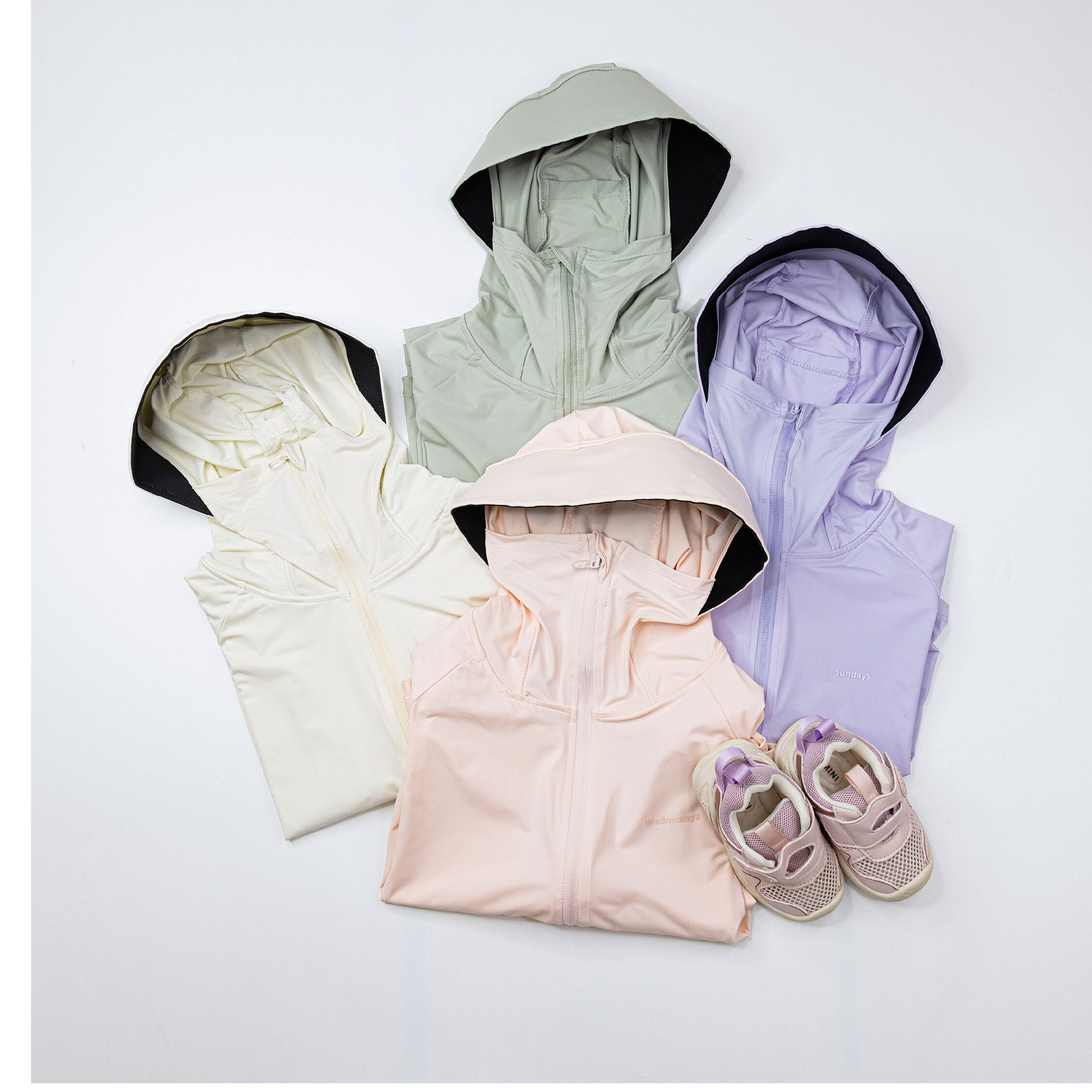 【H50704】藝術星期字母連帽防曬外套＊四色