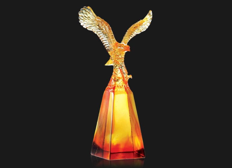 鹿港窯禮品館 水晶琉璃 獎牌 & 獎盃  登峰造極-老鷹