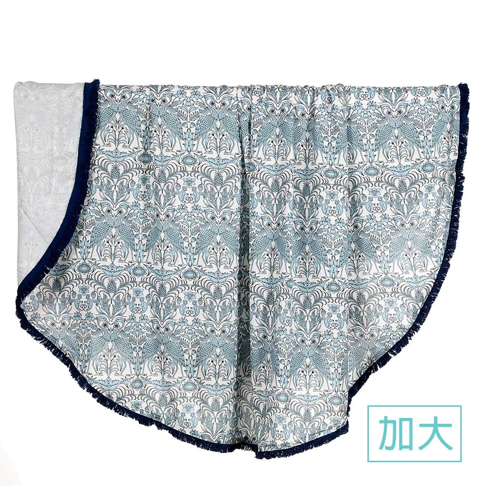La Millou波蘭 竹纖涼感巾加大款圓形流蘇｜抗菌包巾｜藍鶴民族-outlet專屬