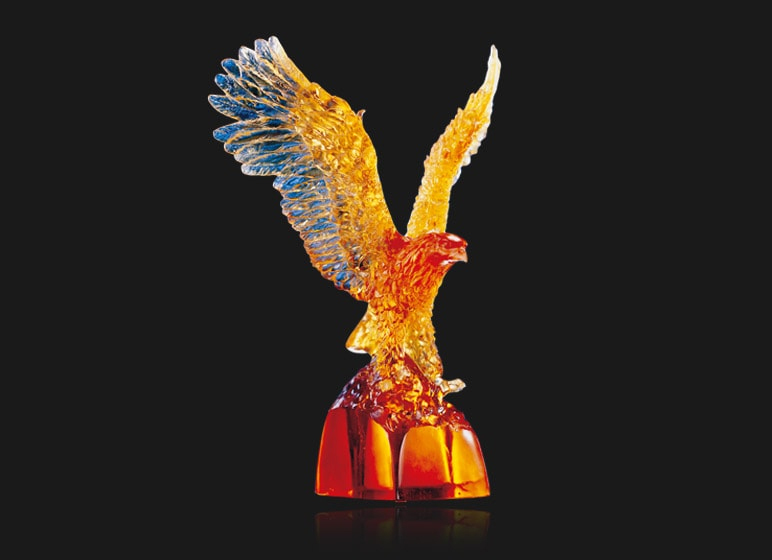 鹿港窯禮品館 琉璃 蓄勢待發 可當擺飾、可當獎牌 ~可配水晶座費用外加