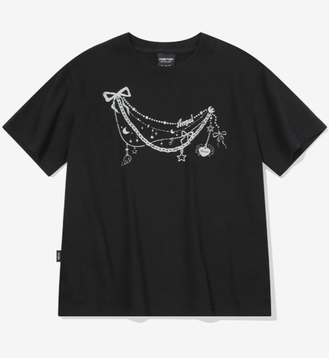 CPGN STUDIO / Angel Brooch Cropped Short T-shirt / Black   JUL25