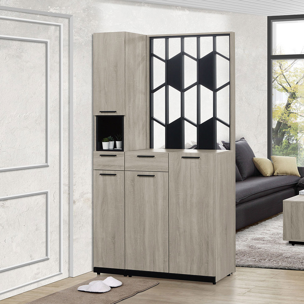 倫科3.7尺四門二抽屏風高鞋櫃/玄關收納櫃/隔間置物櫃