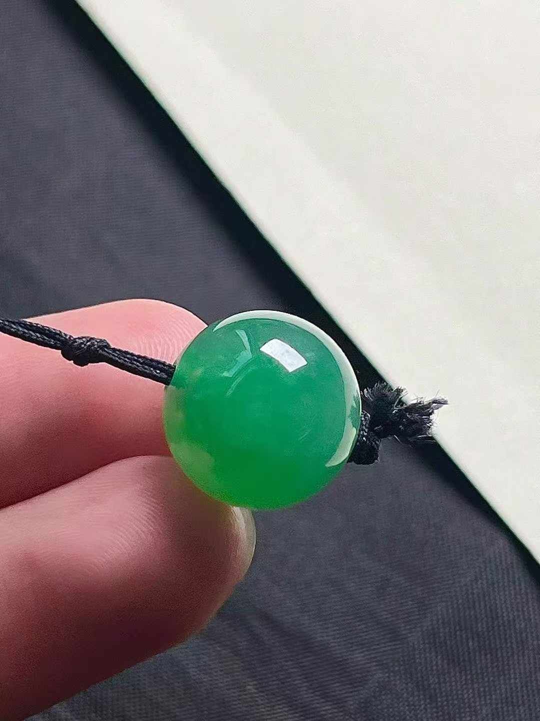 翡翠珠子 (13.4mm直徑),天然翡翠A玉, 緬甸玉, Jade, Jadeite