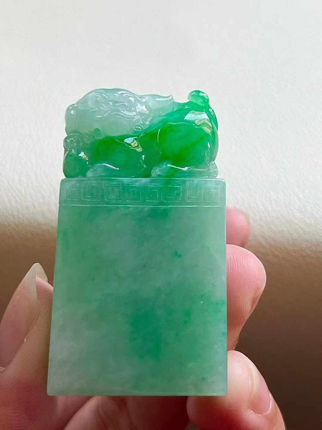 片手念珠　印度翡翠 76352 翡翠印章
