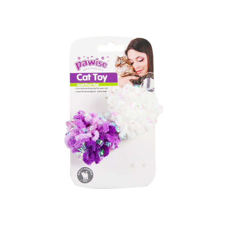 Pawise|毛毛閃片球(2件裝-紫白色)(NO.28140-3)