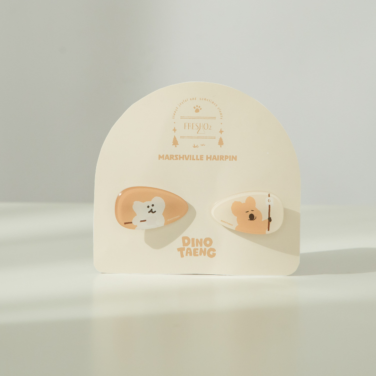 Dinotaeng 棉花糖村壓克力髮夾