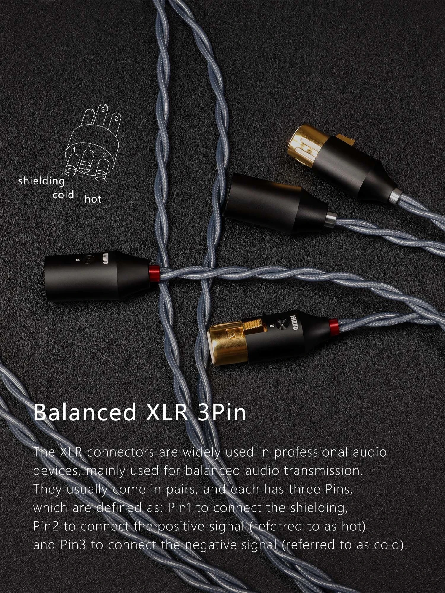 ddHiFi BC30XLR Balanced XLR 3Pin Shielding Signal Cable