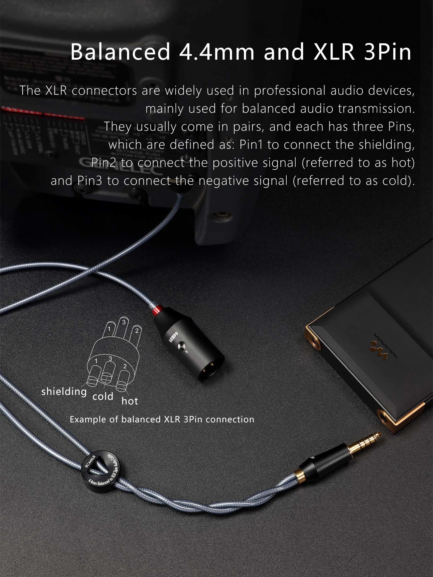 ddHiFi BC44XLR 4.4mm Balanced to XLR 3Pin Shielding Signal Cable