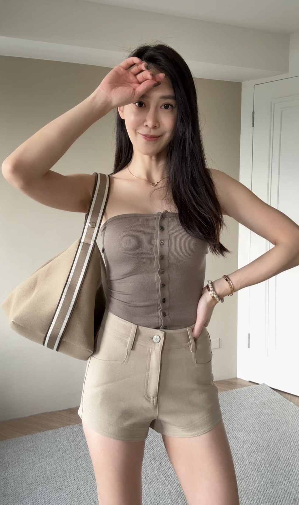 ｜韓國｜排釦羅紋平口彈性背心 (有現貨可包色)