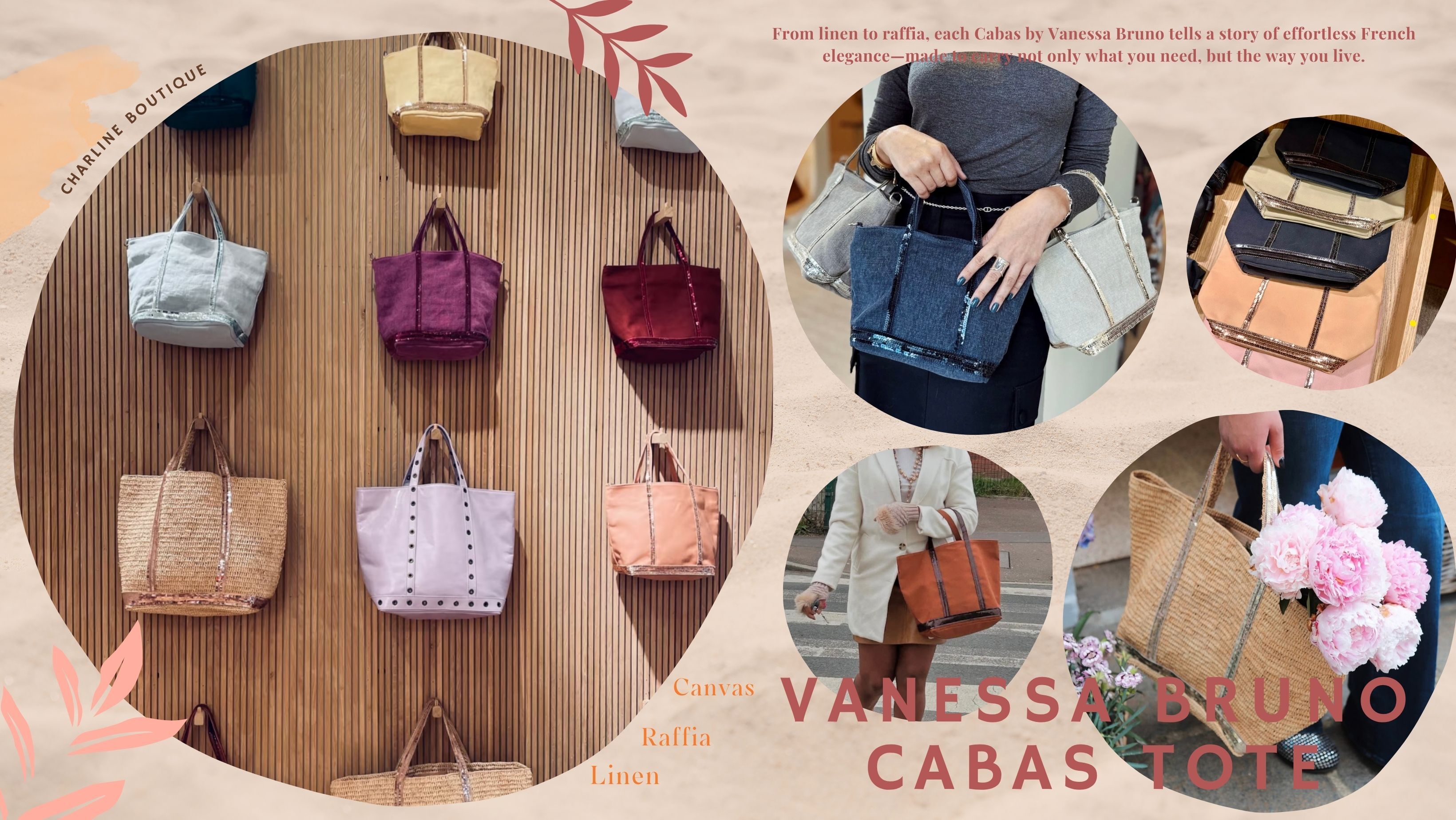 在法國街頭看到什麼包都不覺得奇怪，從高端的一線品牌Chanel 、Louis Vuitton、Ｈermes 到法國國民包Pollene、Longchamp，及 Vanessa Bruno都能常常見到蹤跡，若要細說在法國街上最常看到女生們背的包包品牌，其中Pollene、Longchamp 和 Vanessa Bruno 更是有國民包的美稱，可見這三個品牌其受法國國民歡迎程度不輸給精品龍頭，而我們今天要來介紹的就是其中之一的Vanessa Bruno這個法國品牌，尤其是該品牌推出的 Cabas 系列托特包，簡直就是無數法國女生衣櫃裡的必備單品。這款結合亮片設計、簡約包型與豐富材質的托特包，不但日常百搭，更展現法式生活哲學：「低調卻講究、輕鬆卻不馬虎」。無論您是想找媽媽包、上班包還是度假用包，這篇一次幫您解析品牌故事、材質差異、尺寸對照與穿搭建議，還附上常見 Q&A，讓您選包不迷路！