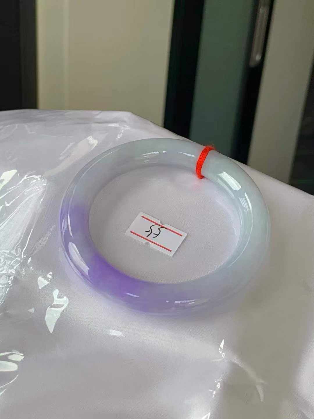 76384 55mm紫羅蘭翡翠圓條手鐲 (54-56)